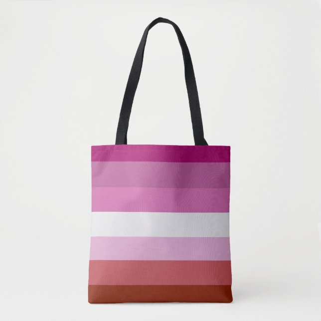 Lesbian Pride Flag Tote Bag (Front)