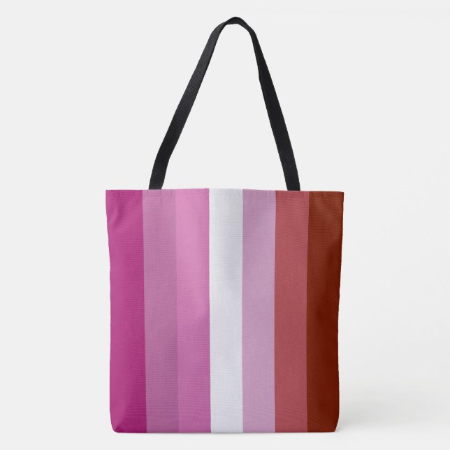 Lesbian Pride Flag Tote Bag (Front)