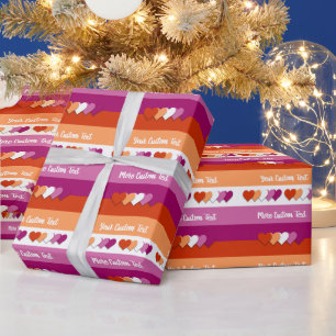 Lesbian pride flag with text wrapping paper