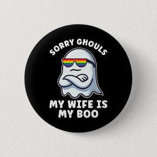 Lesbian Pride Halloween Ghost Women My Wife Is My 2 Inch Round Button