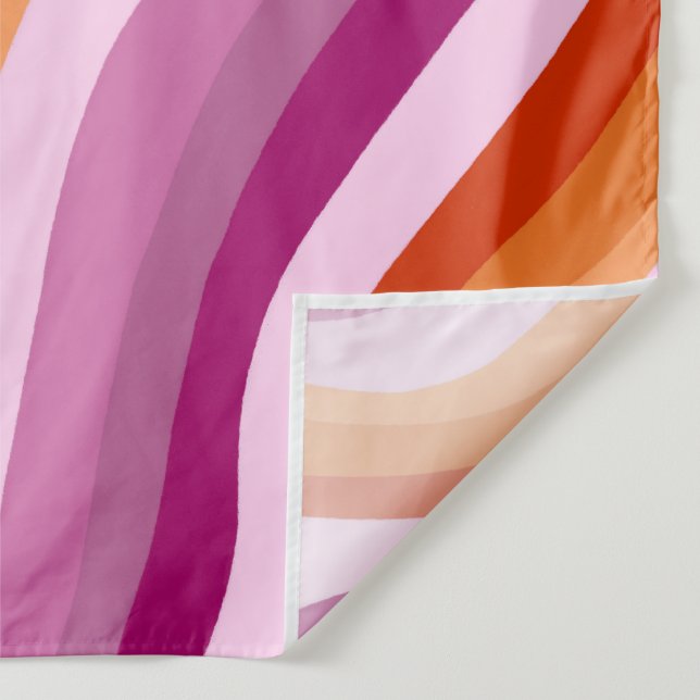 Lesbian Pride Handmade Colourful Pink Stripe Tapestry (Detail)
