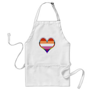 Lesbian Pride Heart Adult Apron