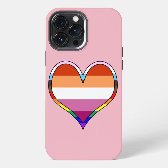 Lesbian Pride Heart Case-Mate iPhone Case (Back)