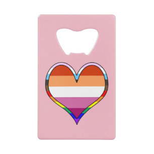 Lesbian Pride Heart Credit Card Bottle Opener