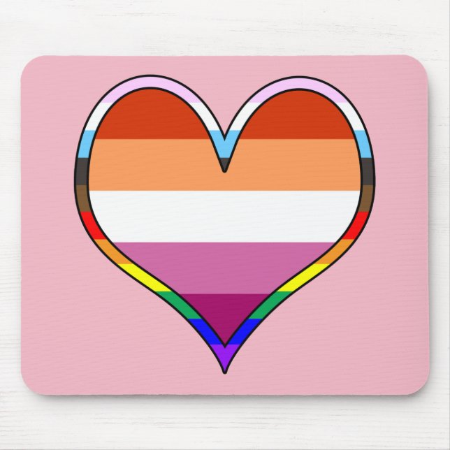 Lesbian Pride Heart Mouse Pad (Front)