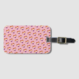 Lesbian Pride Heart Pattern Luggage Tag