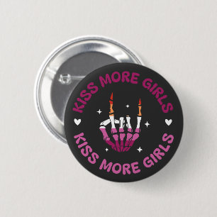 Lesbian Pride Kiss More Girls 2 Inch Round Button