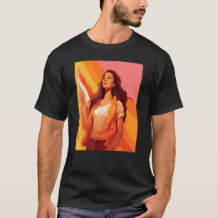 Lesbian Pride Lesbian Character in Lesbian Flag Co T-Shirt
