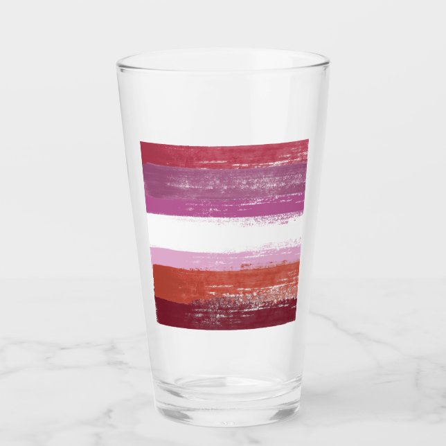 Lesbian Pride Paint Glass (Front)