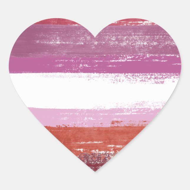 Lesbian Pride Paint Heart Sticker (Front)