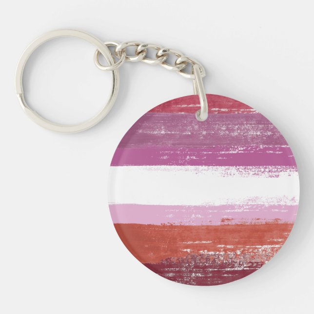Lesbian Pride Paint Keychain (Front)