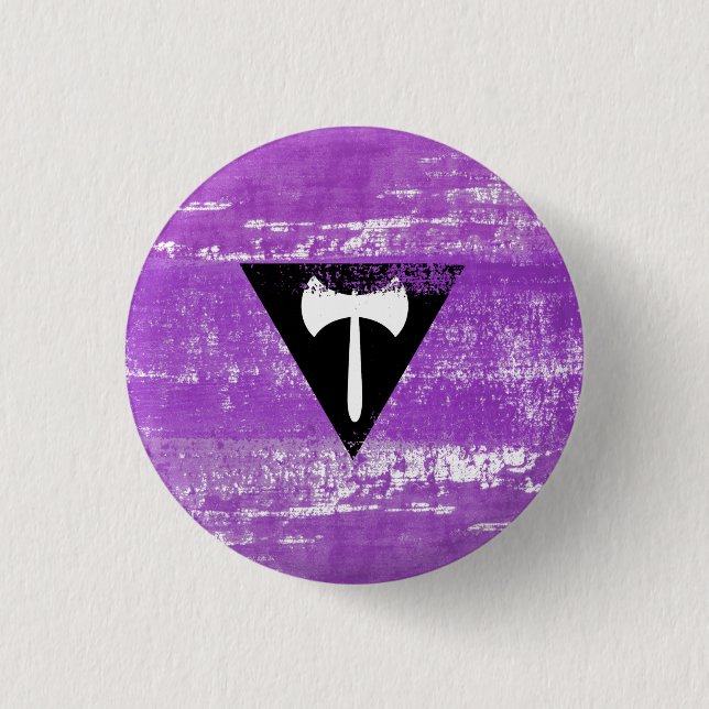 Lesbian Pride Paint (Labrys) 1 Inch Round Button (Front)