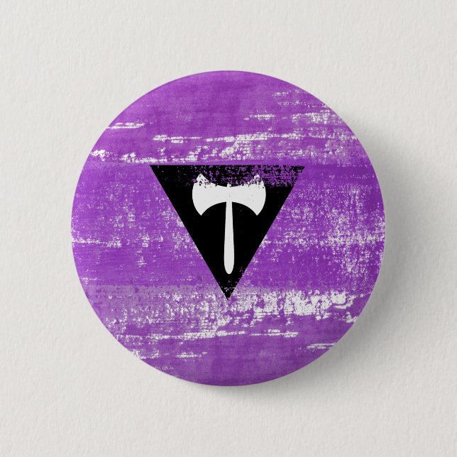 Lesbian Pride Paint (Labrys) 2 Inch Round Button (Front)