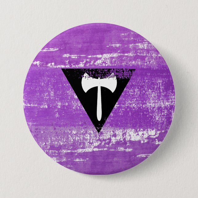 Lesbian Pride Paint (Labrys) 3 Inch Round Button (Front)