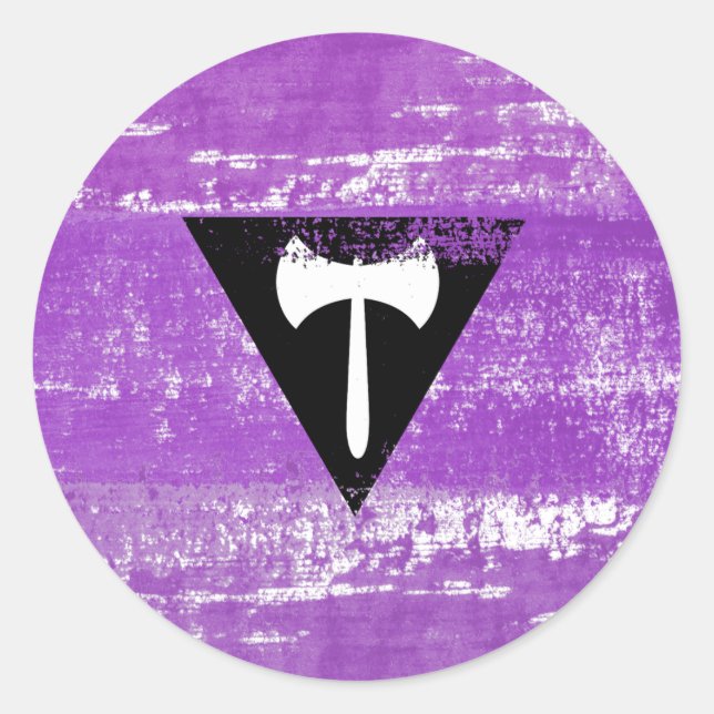 Lesbian Pride Paint (Labrys) Classic Round Sticker (Front)