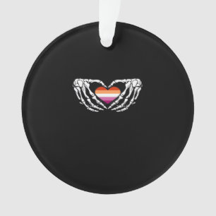 Lesbian Pride Skeleton Halloween Wlw Goth Heart Cl