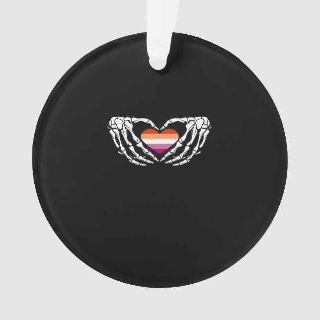 Lesbian Pride Skeleton Halloween Wlw Goth Heart Cl (devant)