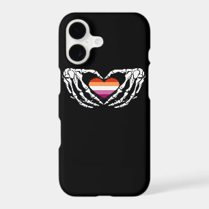 Lesbian Pride Skeleton Halloween Wlw Goth Heart Cl