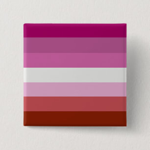 LESBIAN PRIDE STRIPES 2 INCH SQUARE BUTTON