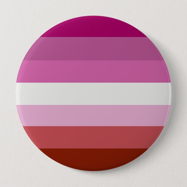 LESBIAN PRIDE STRIPES DESIGN 4 INCH ROUND BUTTON (Front)