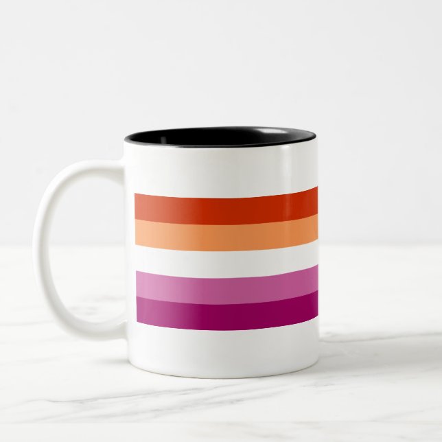 Lesbian Pride Two-Tone Coffee Mug (Left)