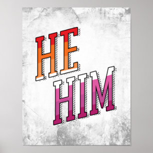 Lesbian Pronouns He Him Poster
