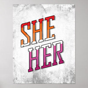 Lesbian Pronouns She Her Poster