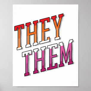 Lesbian Pronouns They Them Poster