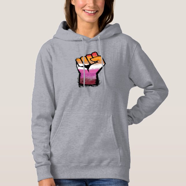 Lesbian Protest Fist Hoodie (Front)