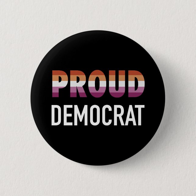Lesbian Proud Democrat 2 Inch Round Button (Front)