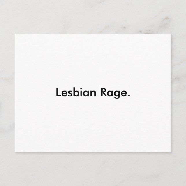 Lesbian Rage. Postcard (Front)