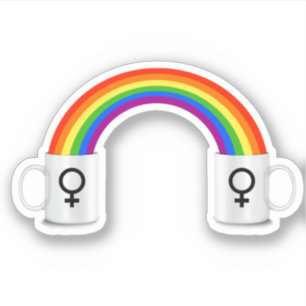 Lesbian Rainbow Coffee Date