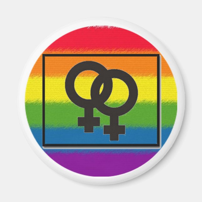 lesbian rainbow magnet (Front)