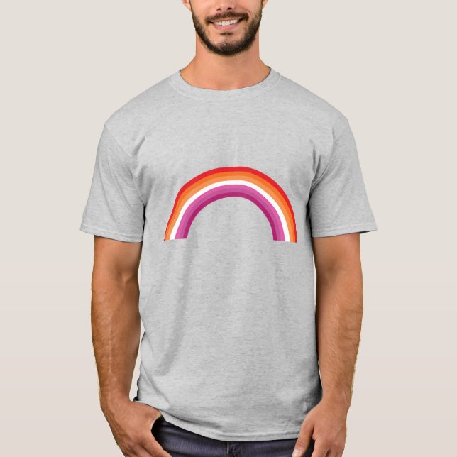 Lesbian Rainbow Sunset T-Shirt (Front)