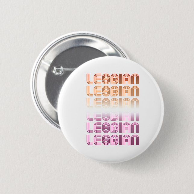 Lesbian Retro Pattern Design 2 Inch Round Button (Front & Back)