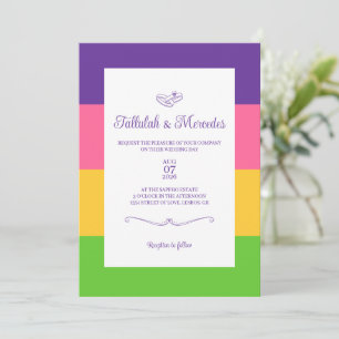 Lesbian Sapphic Flag Wedding Invitation