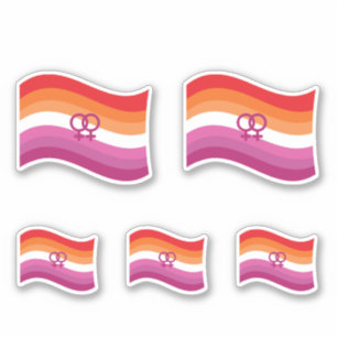Lesbian Sunset Love Pride Wavy Flag