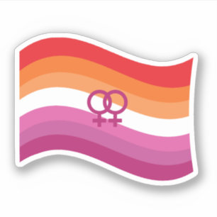 Lesbian Sunset Love Pride Wavy Flag