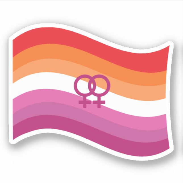 Lesbian Sunset Love Pride Wavy Flag (Front)