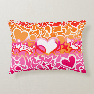 Lesbian Sunset Pride Squiggle Accent Pillow