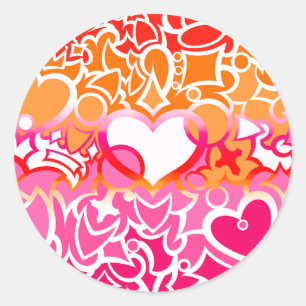 Lesbian Sunset Pride Squiggle Classic Round Sticker
