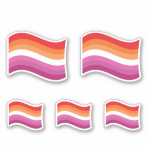 Lesbian Sunset Pride Wavy Flag