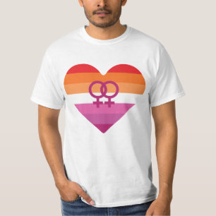 Lesbian Sunset WLW Heart T-Shirt