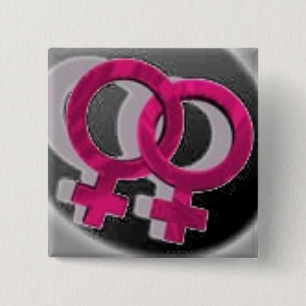 Lesbian Symbols Black 2 Inch Square Button