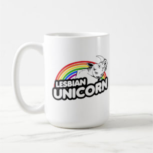 Lesbian Unicorn Rainbow Coffee Mug