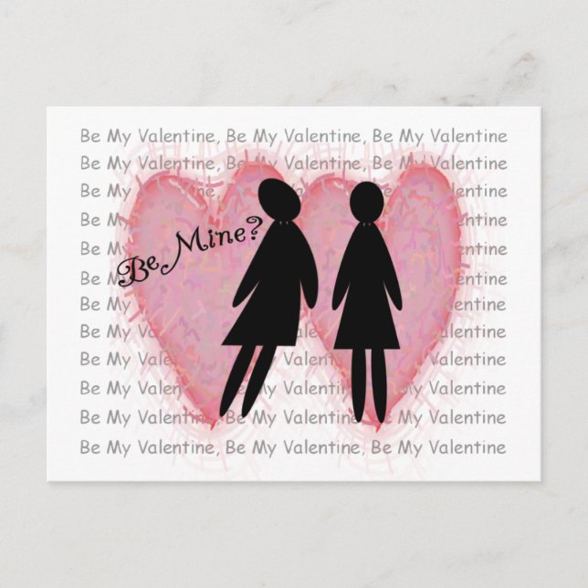 Lesbian Valentine Cards & Gifts "Be Mine?" (Front)