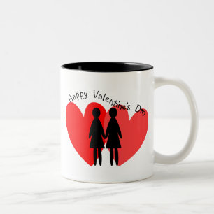Lesbian Valentine Cards & Gifts Two-Tone Coffee Mug