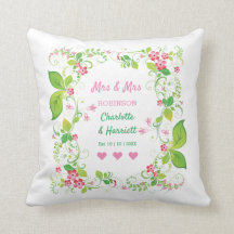 Lesbian Vintage Floral Personalized Wedding