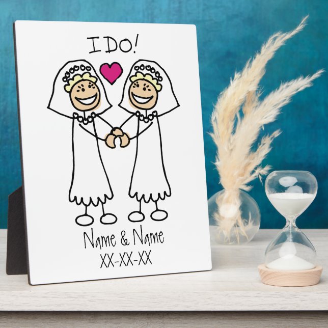 Lesbian Wedding Bridal Plaque (Side)