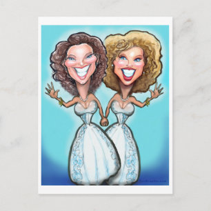 Lesbian Wedding Cake Dolls Postcard